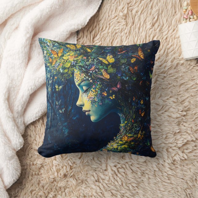 Enchanted Butterfly Forest Goddess (2) Cushion (Blanket)