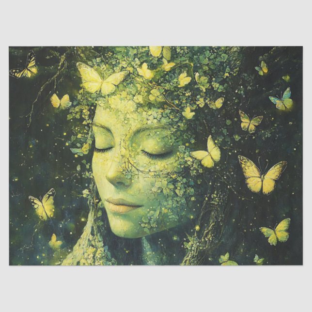 Enchanted Butterfly Forest Goddess (3) Tissue Paper (Front)