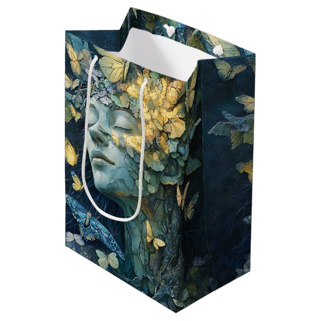 Enchanted Butterfly Forest Goddess (4) Medium Gift Bag (Front Angled)