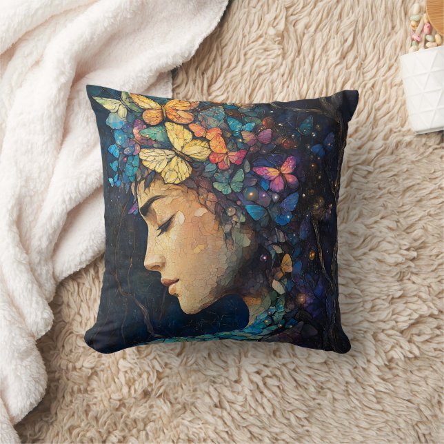 Enchanted Butterfly Forest Goddess (5) Cushion (Blanket)