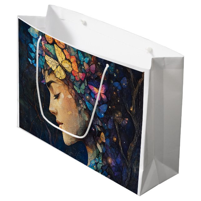 Enchanted Butterfly Forest Goddess (5) Large Gift Bag (Front Angled)