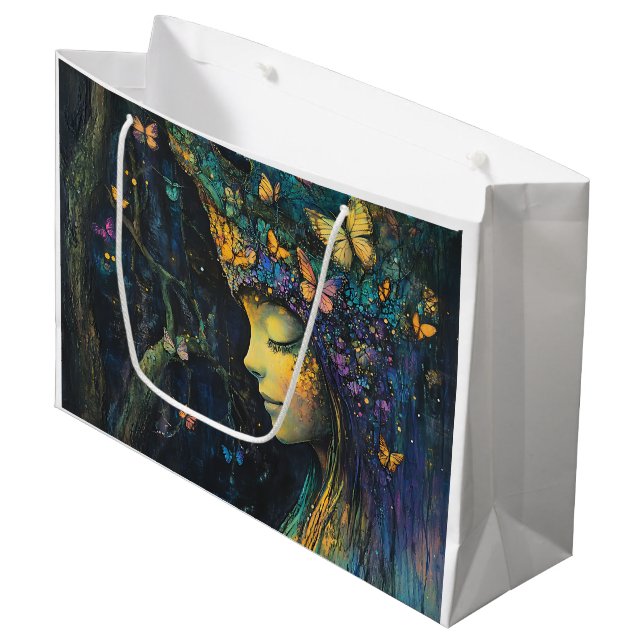 Enchanted Butterfly Forest Goddess (6) Large Gift Bag (Front Angled)