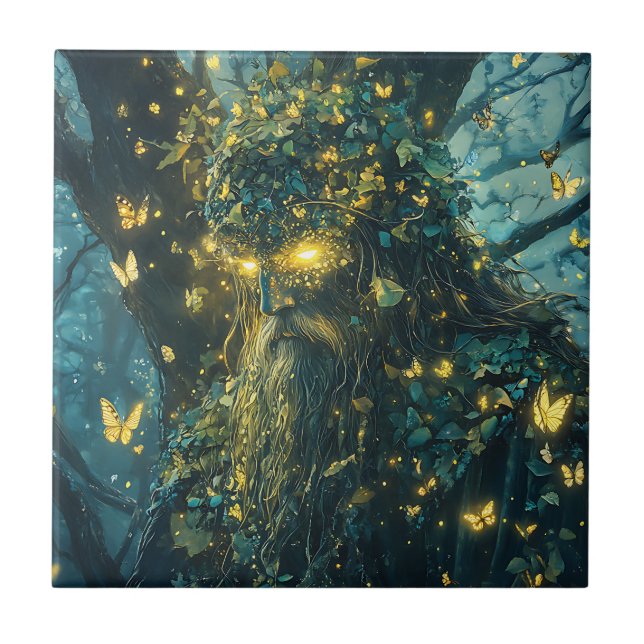 Enchanted Butterfly Forest Goddess (8) Ceramic Tile (Front)