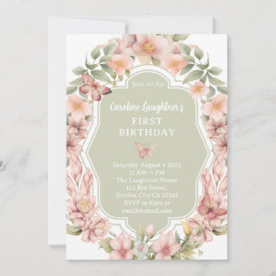 Enchanted Butterfly Garden Any Age Birthday Invitation
