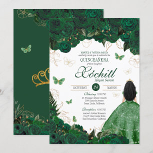 Enchanted Butterfly Garden Emerald Green Quince Invitation