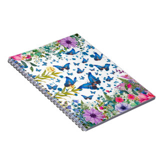 Enchanted Butterfly Garden - Floral Aesthetic Note Notebook
