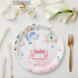 enchanted butterfly garden paper plate
