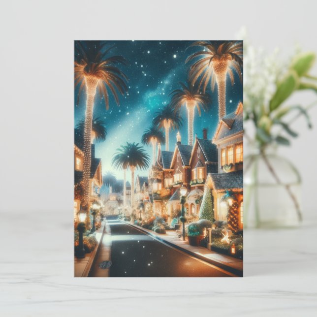 Enchanted California Christmas: Modern Wonderland  Holiday Card (Standing Front)