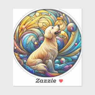 Enchanted Canine on Cosmic Ceramic Swirls