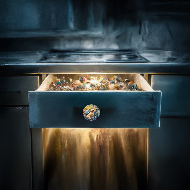 Enchanted Canine on Cosmic Ceramic Swirls Ceramic Knob (Creator Uploaded)