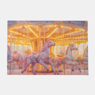 Enchanted Carousel: Whimsical Fairytale Scene Doormat