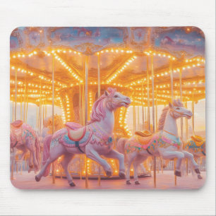 Enchanted Carousel: Whimsical Fairytale Scene Mouse Pad
