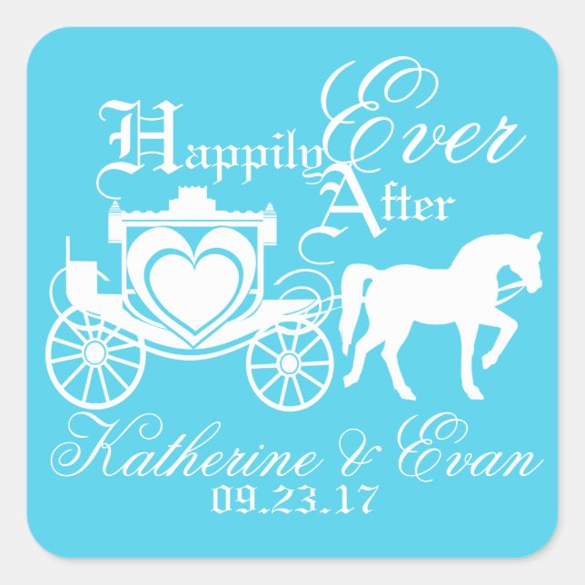 Enchanted Carriage Fairytale Square Sticker (Front)