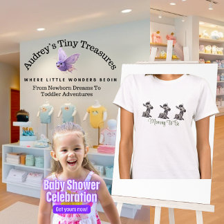 Enchanted Cartoon Zebra Baby Shower  T-Shirt