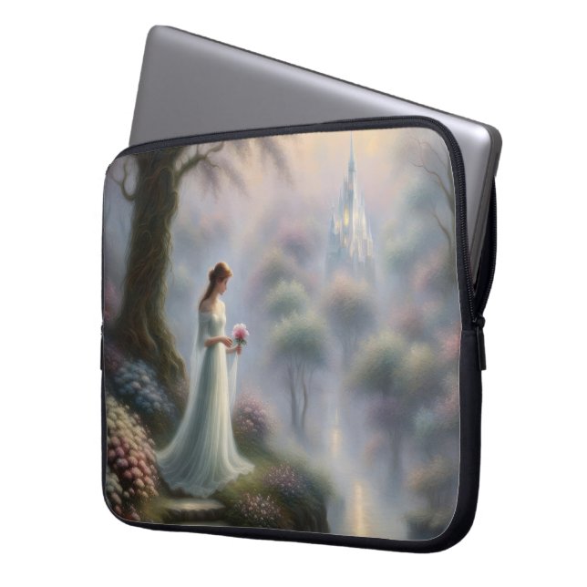 Enchanted Castle Garden With Princess Laptop Sleeve (Front Left)