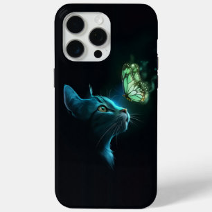 "Enchanted Cat and Glowing Butterfly" iPhone 15 Pro Max Case