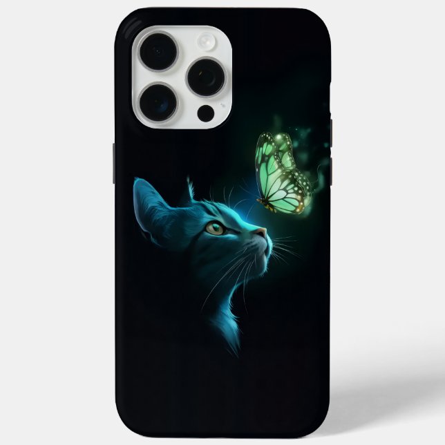 "Enchanted Cat and Glowing Butterfly" Case-Mate iPhone Case (Back)