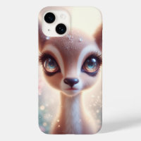 Enchanted Celestial Fawn Art Sparkling Galaxy Eyes