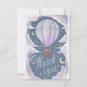Enchanted Celestial Hot Air Balloon Thank You Card