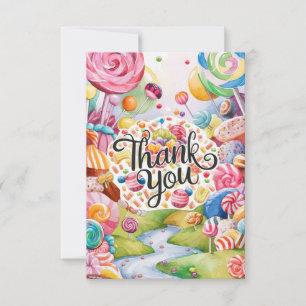 Enchanted Charming Candyland thank you card