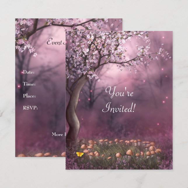 Enchanted Cherry Blossom Garden Event Invite (Front/Back)