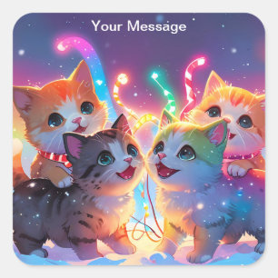 Enchanted Christmas Glow Square Sticker