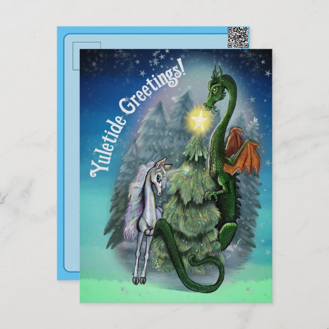 Enchanted Christmas Tree Holiday Postcard (Front/Back)