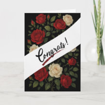 Enchanted Climbing Roses Congratulation Card