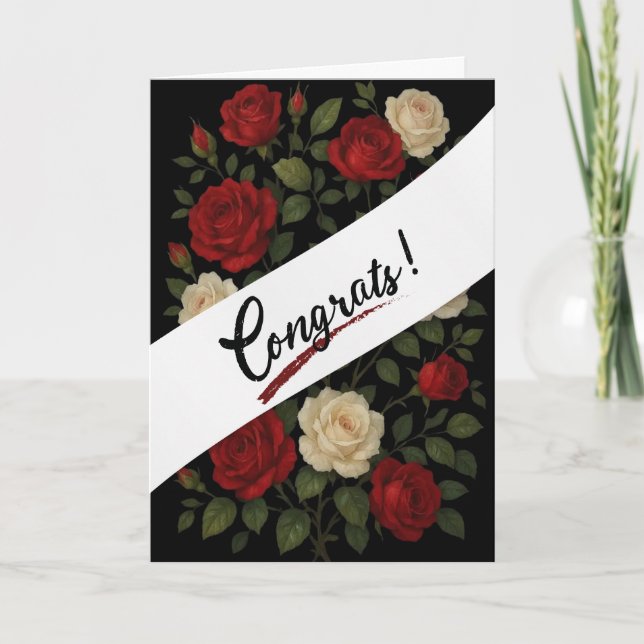 Enchanted Climbing Roses Congratulation Card (Front)