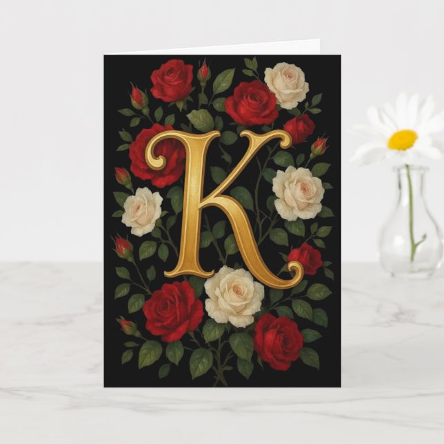  Enchanted Climbing Roses Initial “K”  Card (Small Plant)