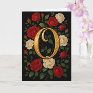 Enchanted Climbing Roses Initial “O” Card