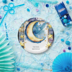 Enchanted Colourful Moon Birthday Paper Plate