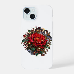 Enchanted Crimson Rose – Gothic Fantasy iPhone 15 Case