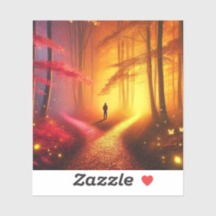 Enchanted Crossroads – Vibrant Autumn Forest Art P