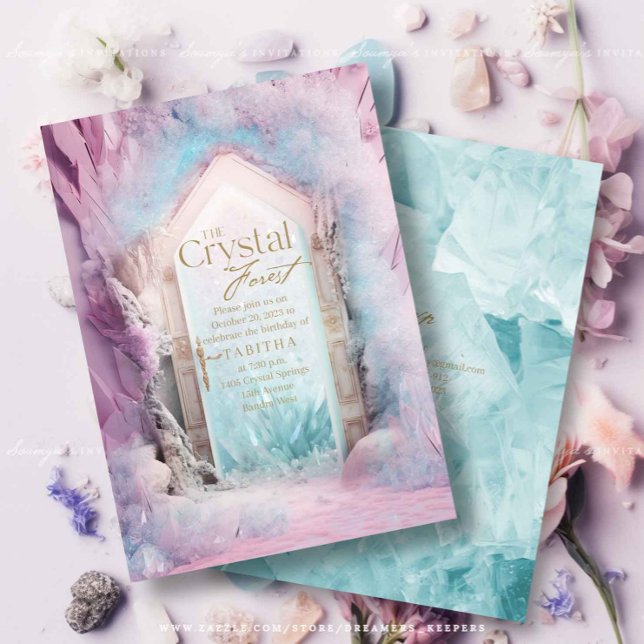 Enchanted Crystal Garden Magical Fantasy Birthday Invitation (Creator Uploaded)