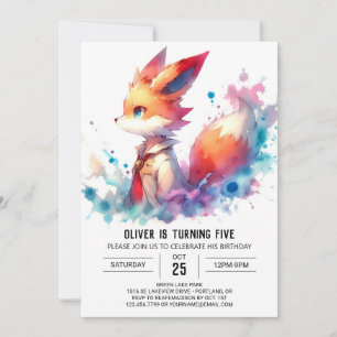 Enchanted Custom Fox Birthday Invitation