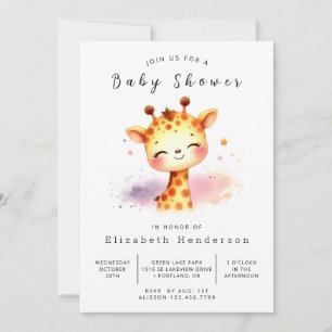 Enchanted Custom Giraffe Baby Shower Invitation