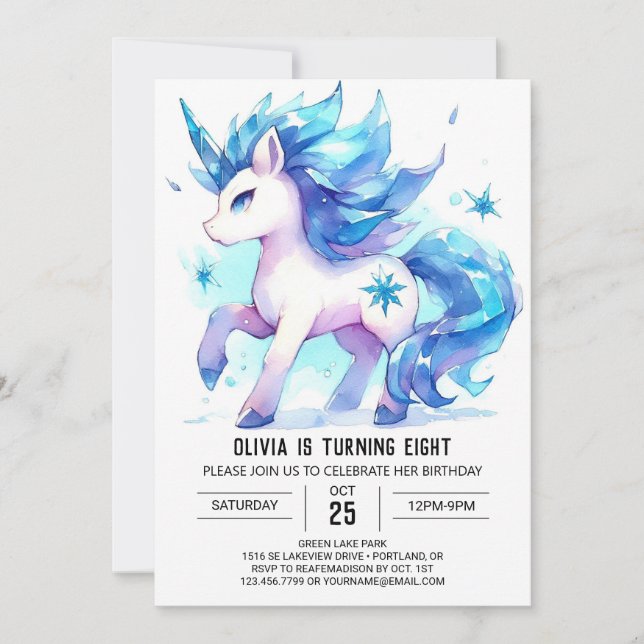  Enchanted Custom Horse Birthday Invitation (Front)
