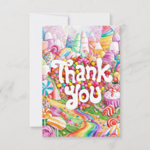 Enchanted Cute Candyland thank you card