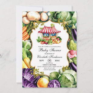 Enchanted Cute Farmer's Market Baby Shower Invitation