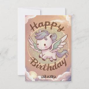 Enchanted Cute Unicorn Birthday Card