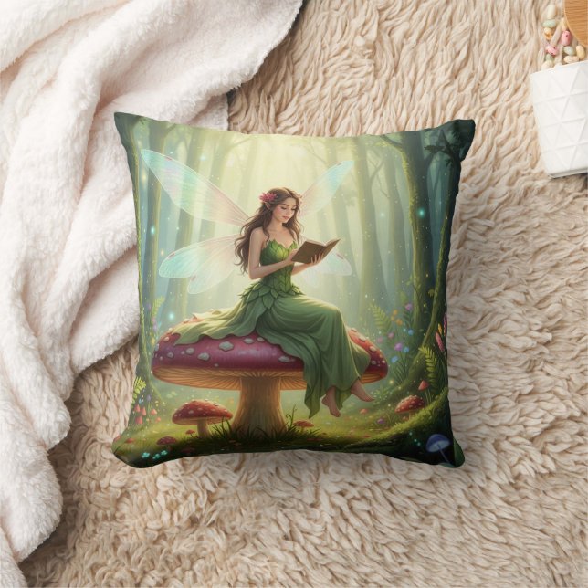 Enchanted Day Fairy Reading a Book Cushion (Blanket)