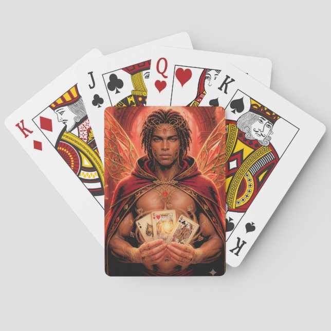Enchanted Deck Muse Male in Red Playing Cards (Back)