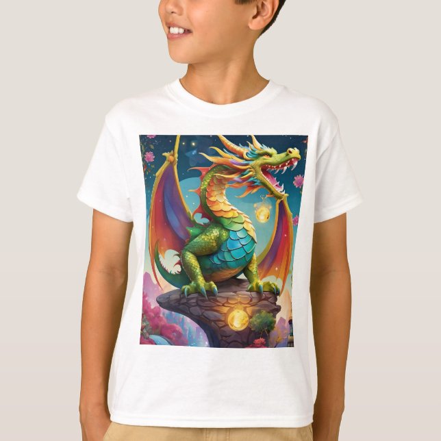 Enchanted Delight: The Whimsical Dragon T-Shirt (Front)