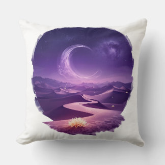 Enchanted Desert Mirage Artwork – Glowing Flowers  Cushion