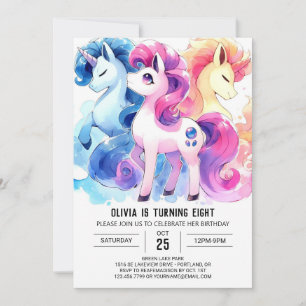 Enchanted Digital Horse Birthday Invitation
