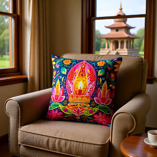 Enchanted Diwali Gardens Cushion