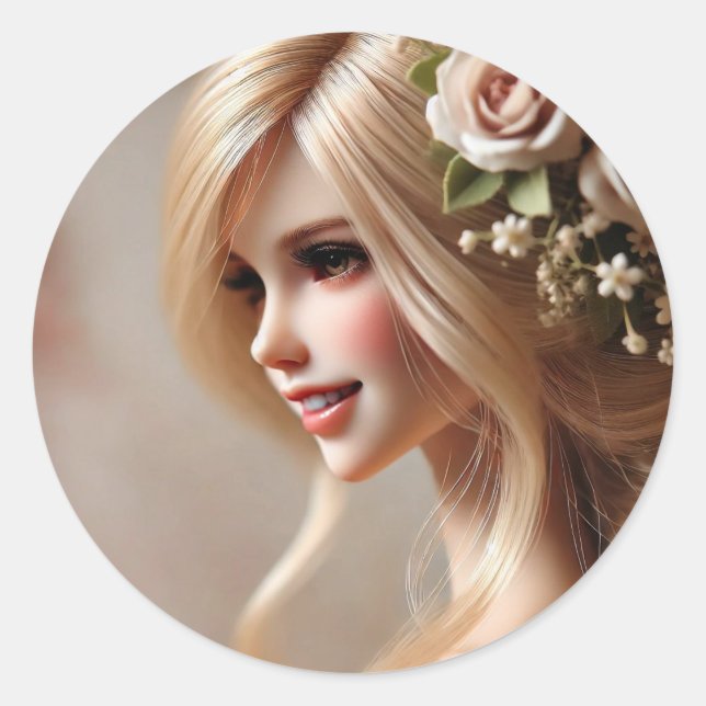 "Enchanted Dolls: Guardians of Dreams and Precious Classic Round Sticker (Front)