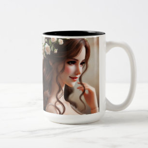 "Enchanted Dolls: Guardians of Dreams and Precious Two-Tone Coffee Mug