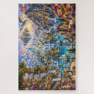 Enchanted Dragon Kingdom – Magical Fantasy World Jigsaw Puzzle